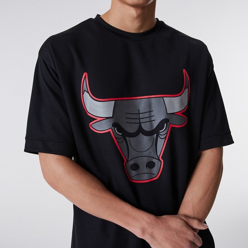 Camiseta New Era Chicago Bulls NBA Outline Mesh Negros | UV1498507