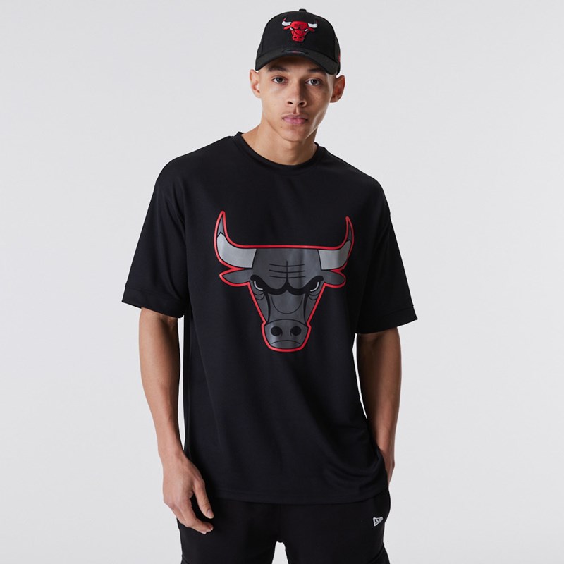 Camiseta New Era Chicago Bulls NBA Outline Mesh Negros | UV1498507