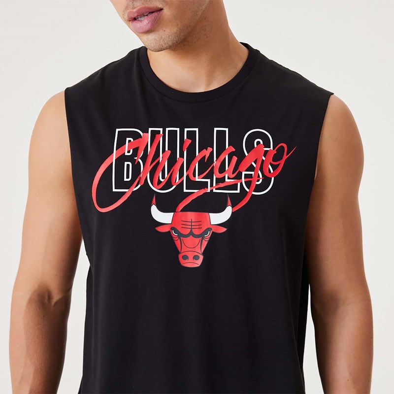 Camiseta New Era Chicago Bulls NBA Script Essential Tank Top Negros | FA6240738