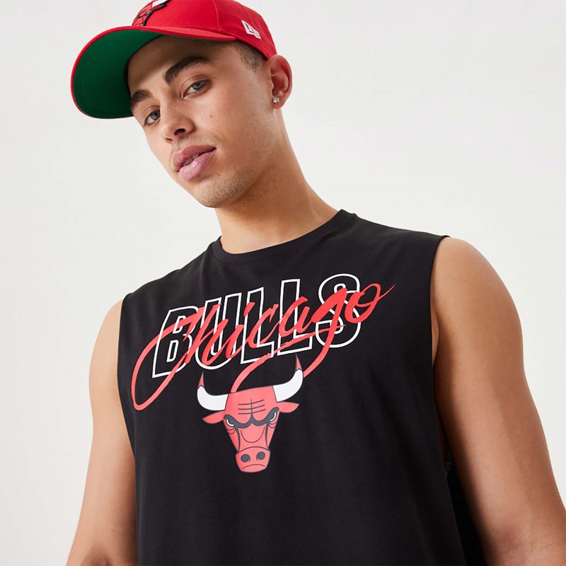 Camiseta New Era Chicago Bulls NBA Script Essential Tank Top Negros | FA6240738