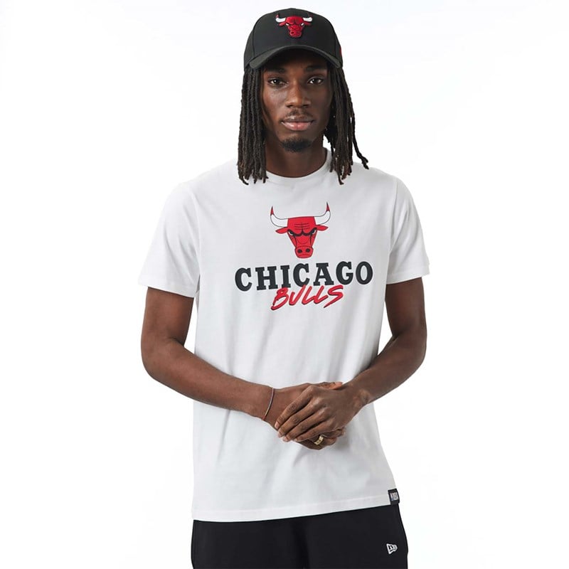 Camiseta New Era Chicago Bulls NBA Script Blancos | OS1823079