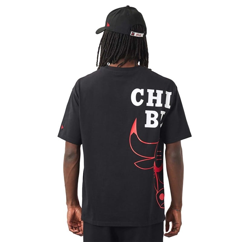 Camiseta New Era Chicago Bulls NBA Side Logo Negros | UB8012593