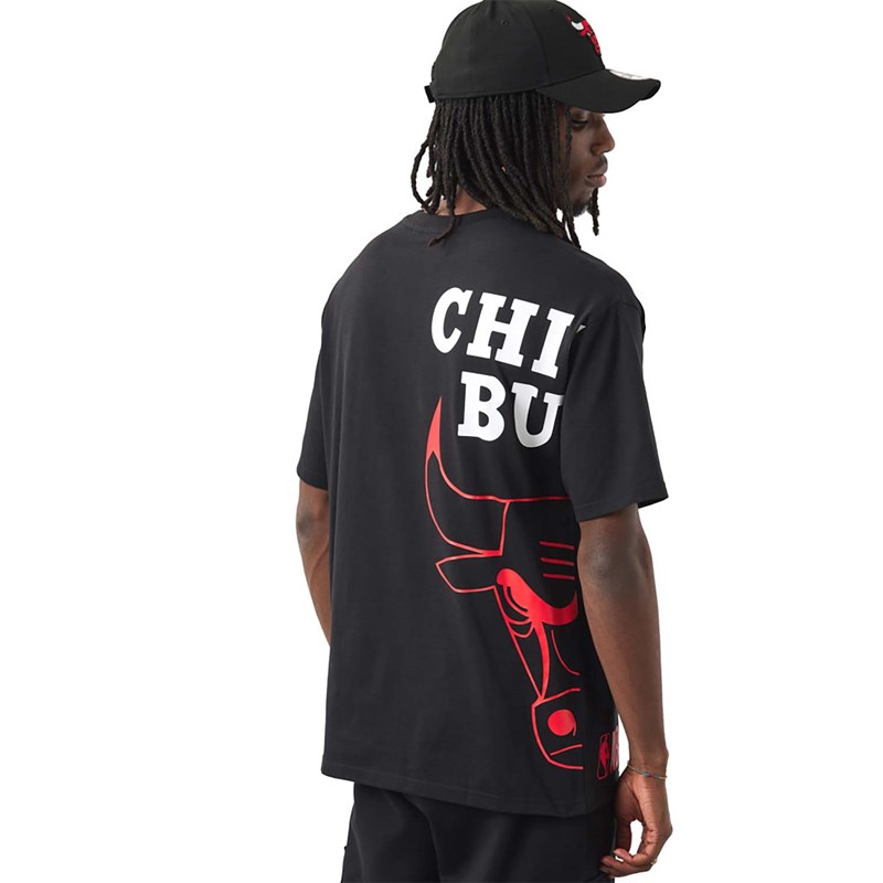 Camiseta New Era Chicago Bulls NBA Side Logo Negros | UB8012593