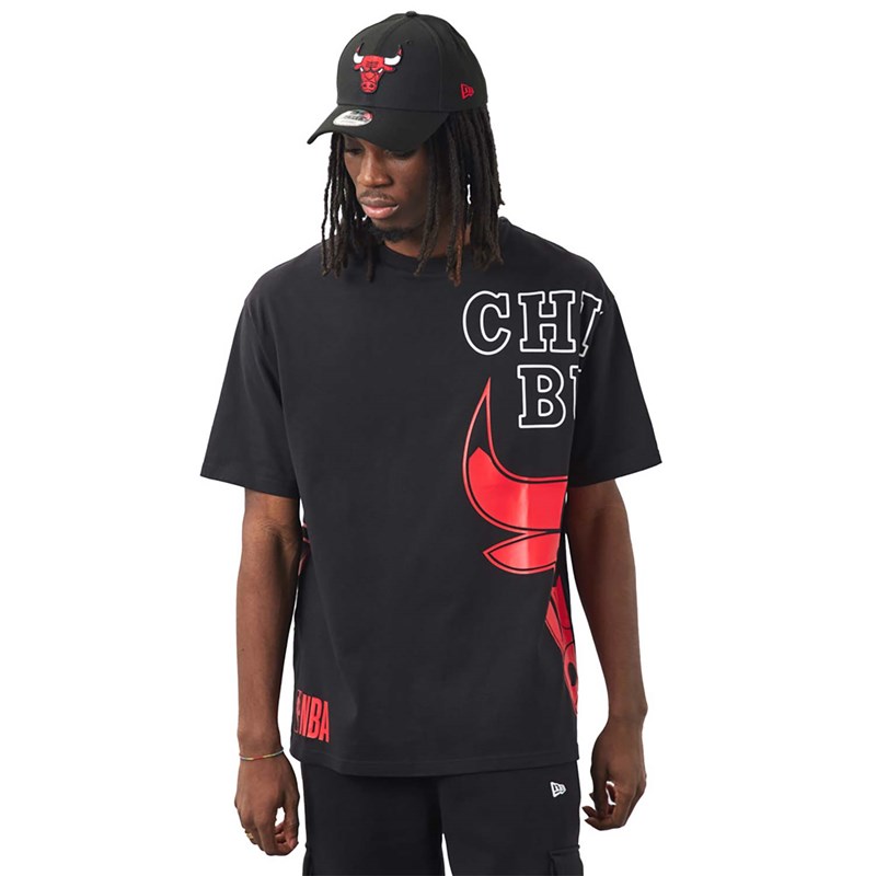 Camiseta New Era Chicago Bulls NBA Side Logo Negros | UB8012593