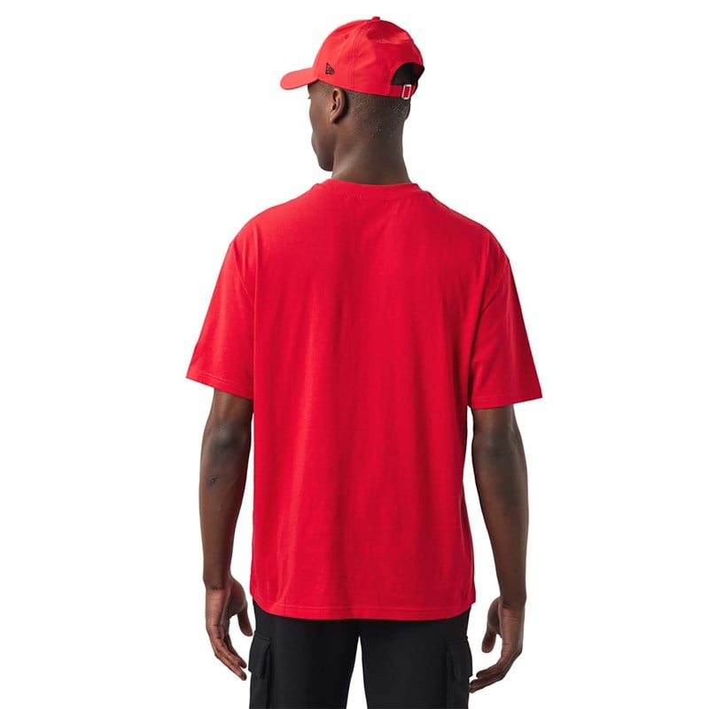 Camiseta New Era Chicago Bulls NBA Stacked Oversized Rojos | JH6509812