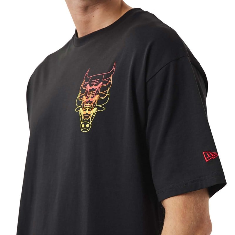 Camiseta New Era Chicago Bulls NBA Stacked Negros | YZ3190485