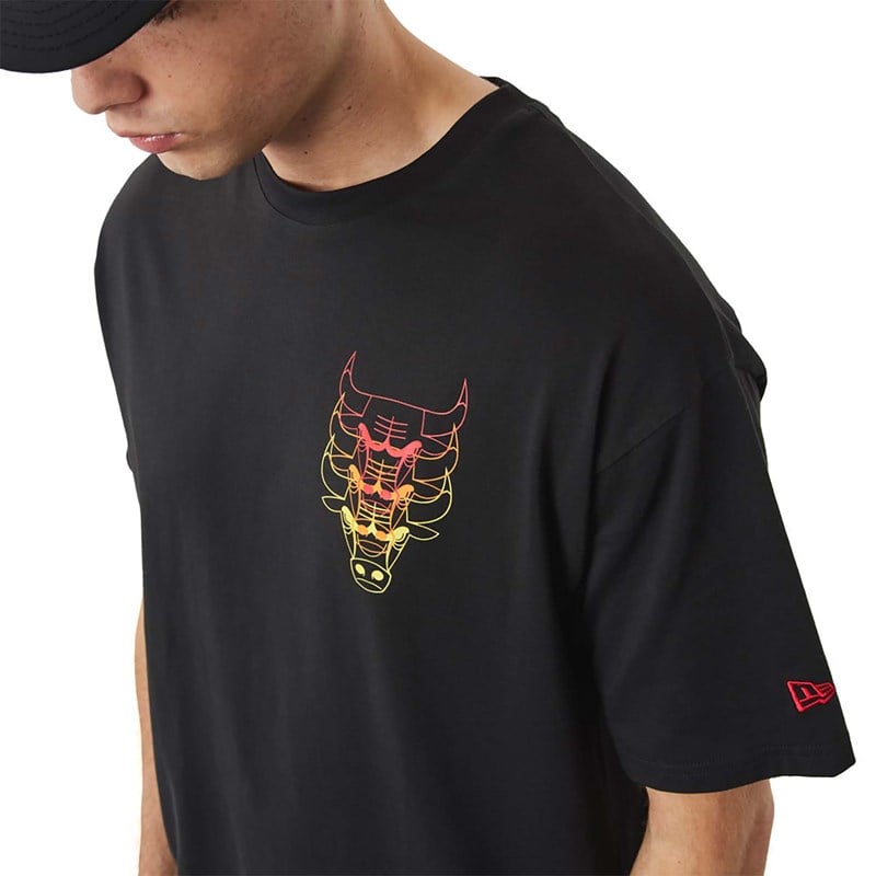 Camiseta New Era Chicago Bulls NBA Stacked Negros | YZ3190485