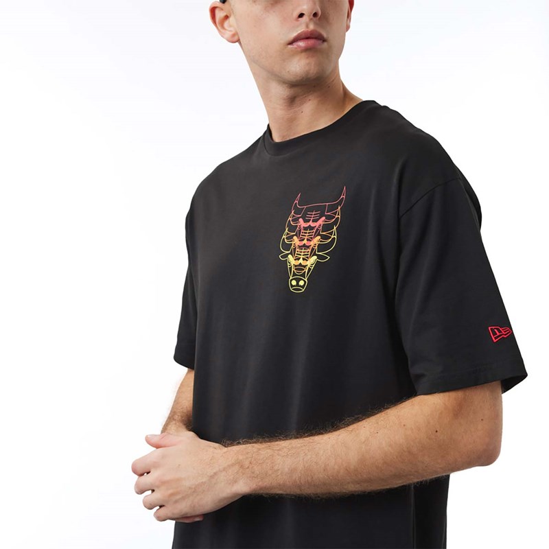 Camiseta New Era Chicago Bulls NBA Stacked Negros | YZ3190485