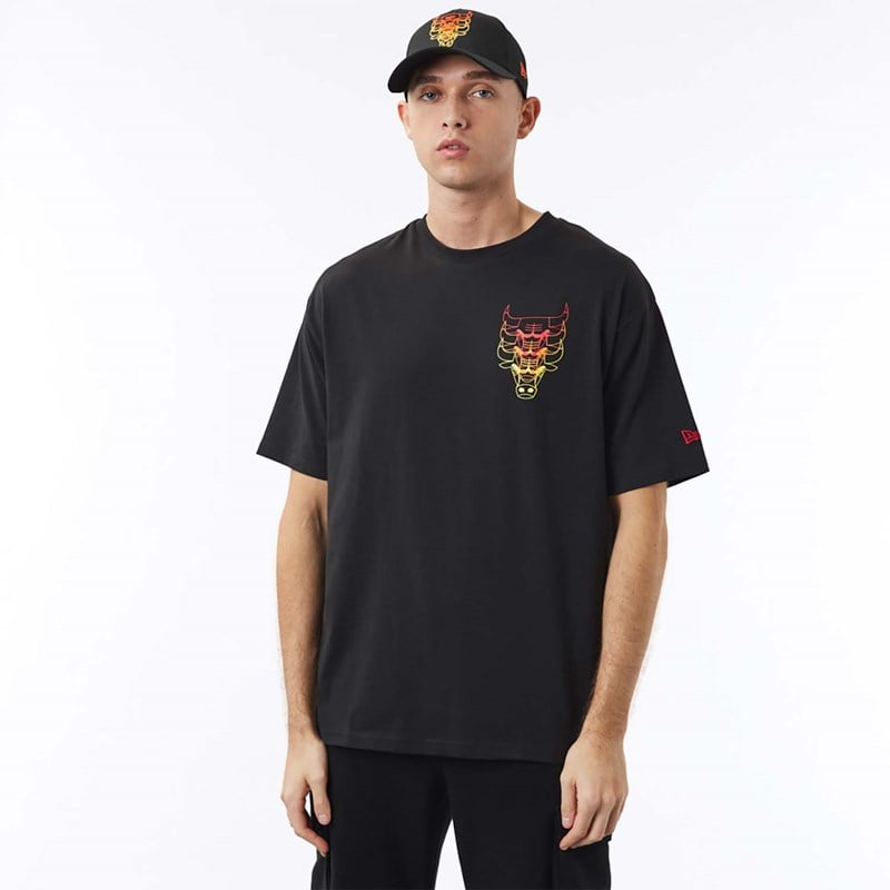 Camiseta New Era Chicago Bulls NBA Stacked Negros | YZ3190485