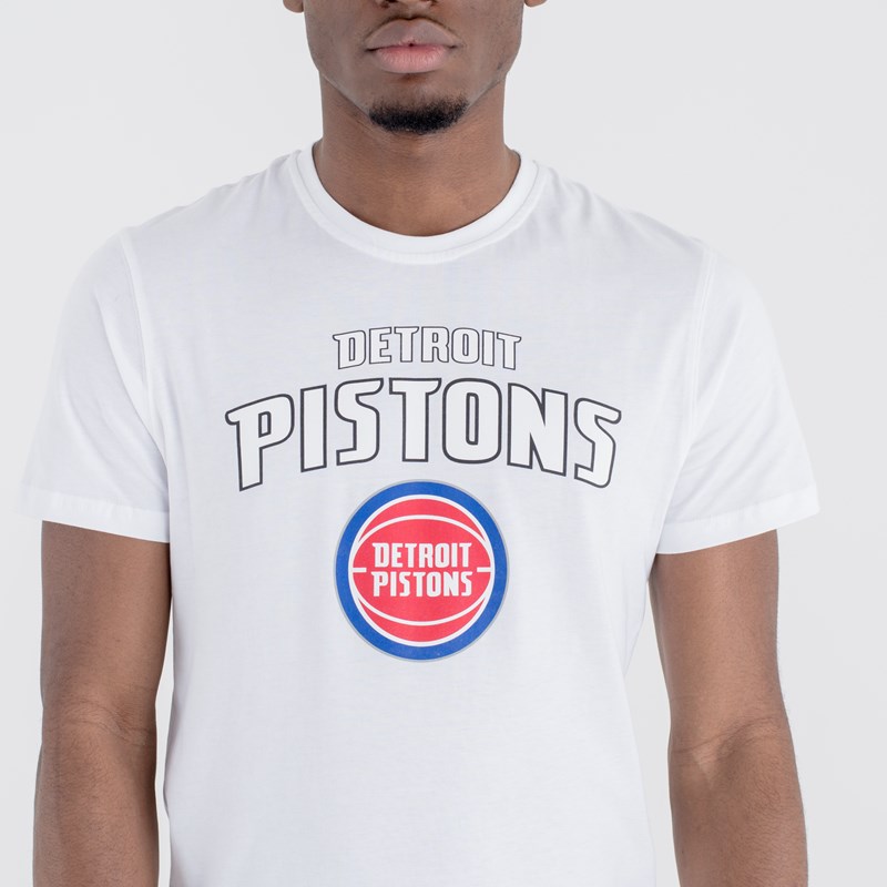 Camiseta New Era Detroit Pistons Team Logo Blancos | GS7148326