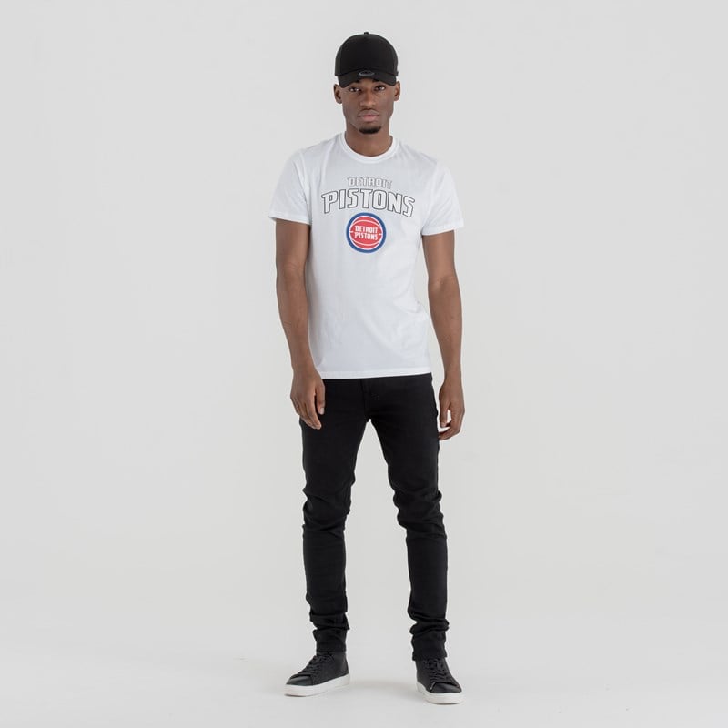 Camiseta New Era Detroit Pistons Team Logo Blancos | GS7148326