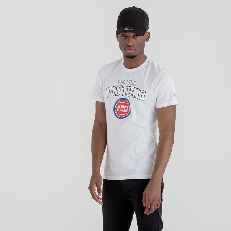 Camiseta New Era Detroit Pistons Team Logo Blancos | GS7148326