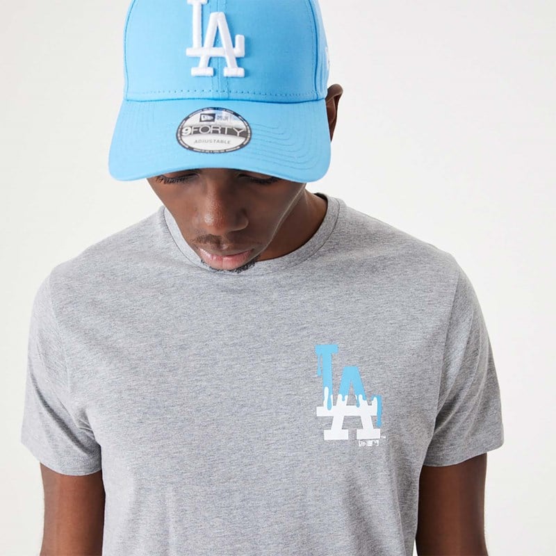 Camiseta New Era La Dodgers MLB Drip Logo Medium Grises | BD0172968