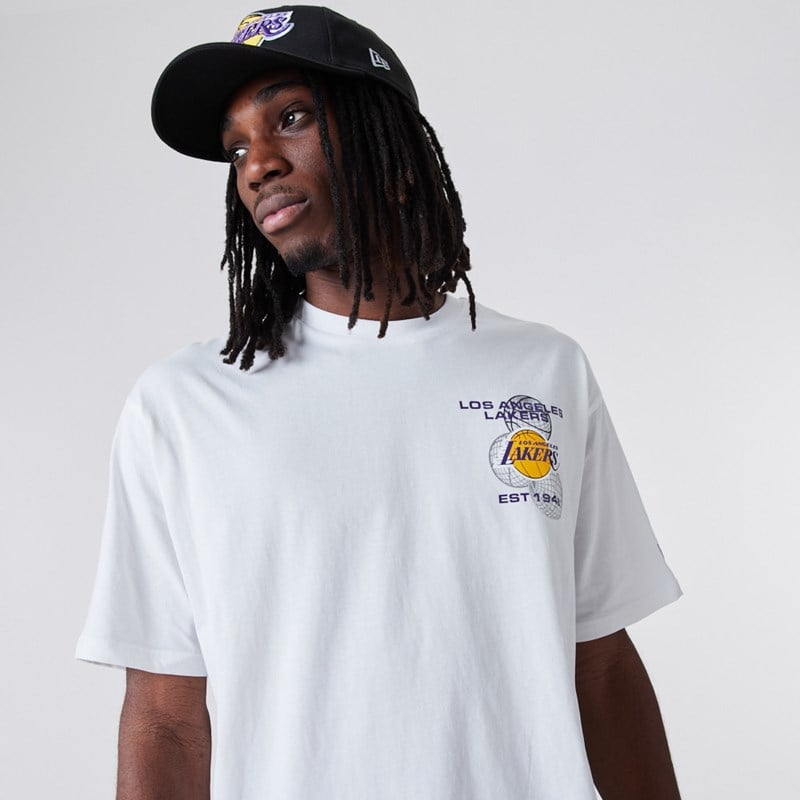 Camiseta New Era La Lakers Basketball Estampados Blancos | TH3459061