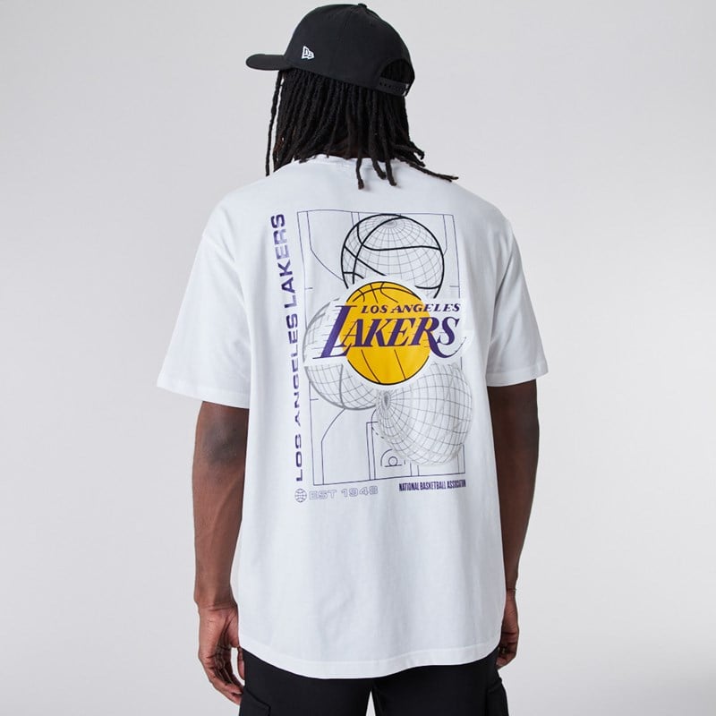 Camiseta New Era La Lakers Basketball Estampados Blancos | TH3459061