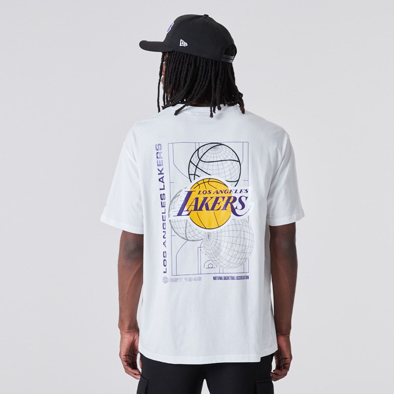 Camiseta New Era La Lakers Basketball Estampados Blancos | TH3459061