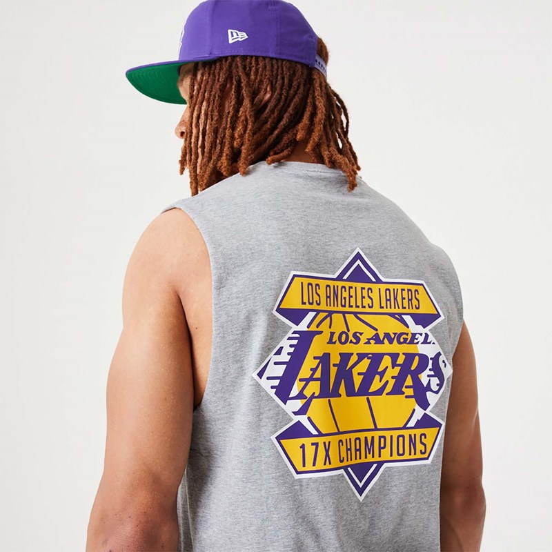 Camiseta New Era La Lakers NBA Championship Tank Top Grises | SC0614958