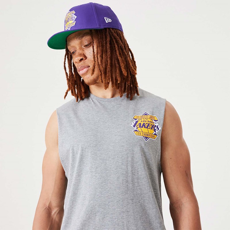 Camiseta New Era La Lakers NBA Championship Tank Top Grises | SC0614958