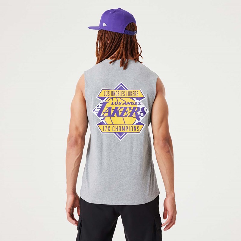 Camiseta New Era La Lakers NBA Championship Tank Top Grises | SC0614958