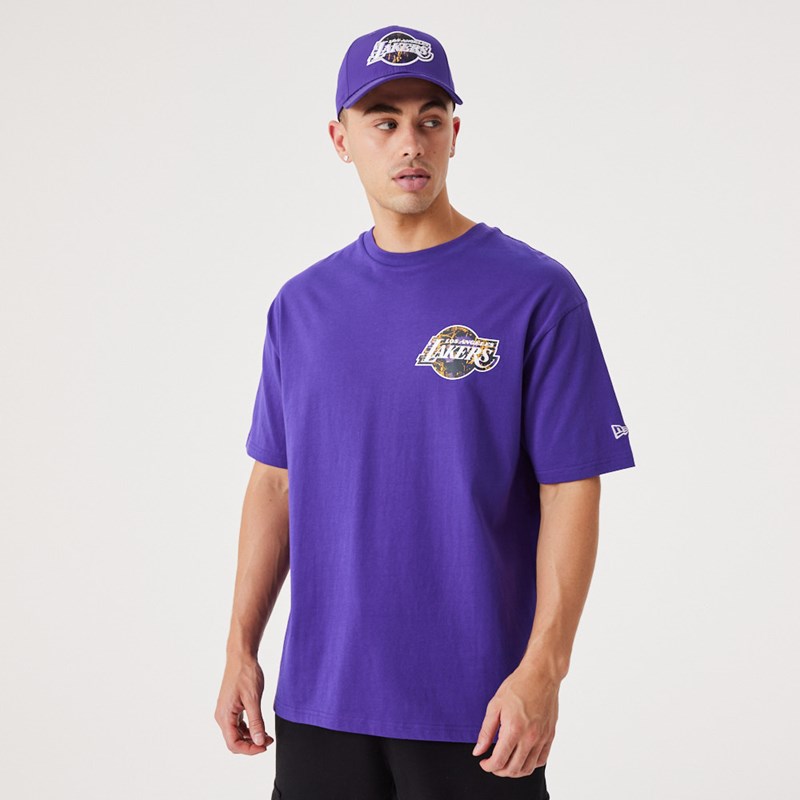 Camiseta New Era La Lakers NBA Infill Team Logo Oversized Morados | IU4521809