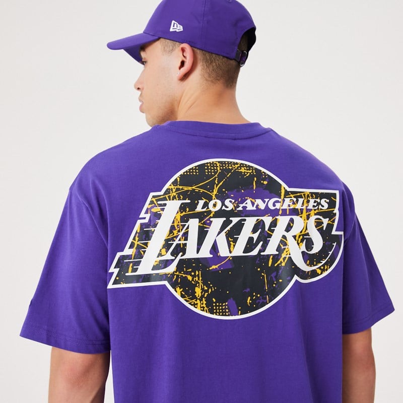 Camiseta New Era La Lakers NBA Infill Team Logo Oversized Morados | IU4521809