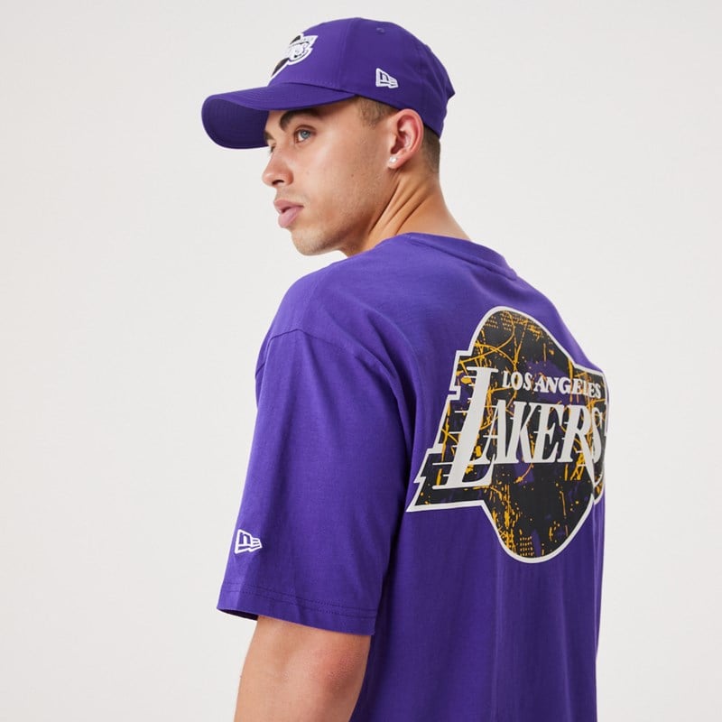 Camiseta New Era La Lakers NBA Infill Team Logo Oversized Morados | IU4521809