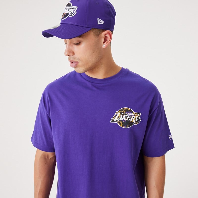 Camiseta New Era La Lakers NBA Infill Team Logo Oversized Morados | IU4521809