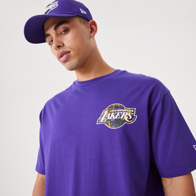 Camiseta New Era La Lakers NBA Infill Team Logo Oversized Morados | IU4521809