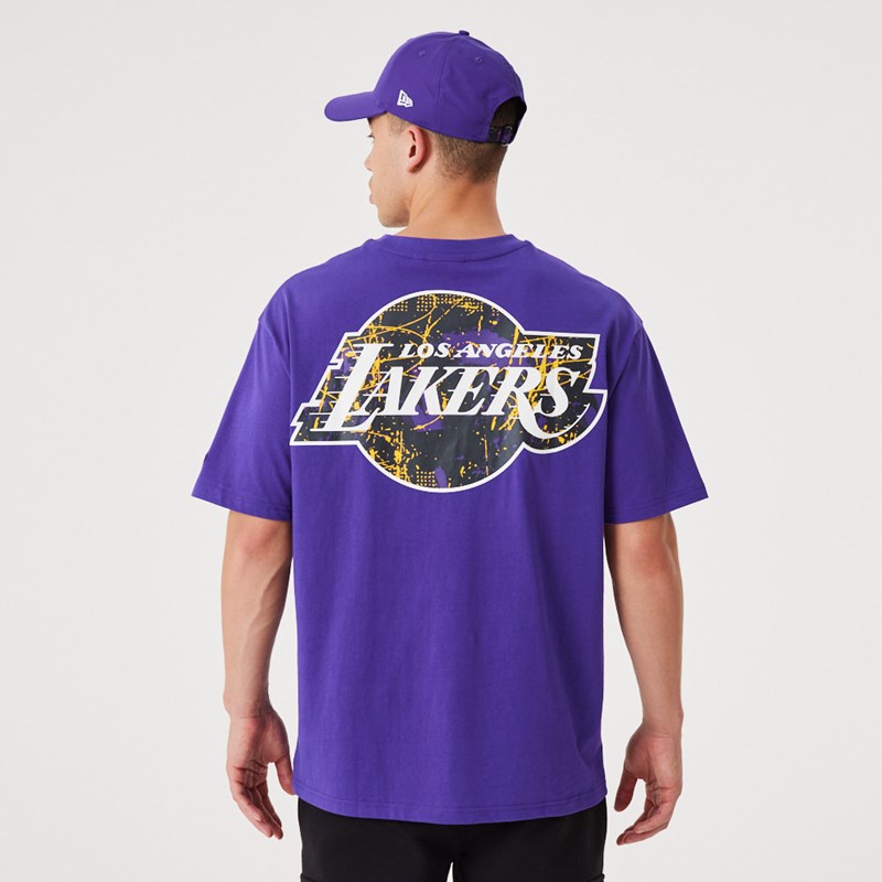 Camiseta New Era La Lakers NBA Infill Team Logo Oversized Morados | IU4521809