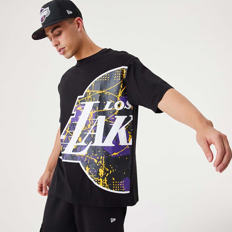 Camiseta New Era La Lakers NBA Large Team Logo Oversized Negros | SK8035476