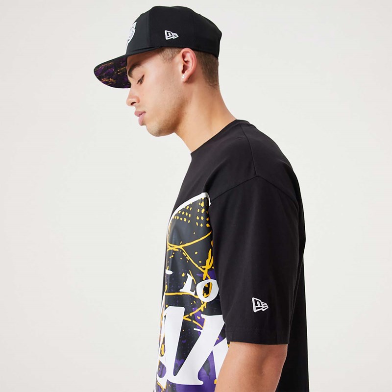 Camiseta New Era La Lakers NBA Large Team Logo Oversized Negros | SK8035476