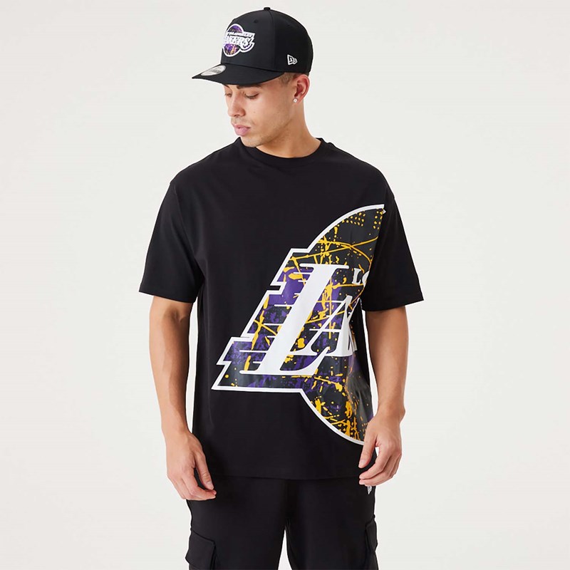 Camiseta New Era La Lakers NBA Large Team Logo Oversized Negros | SK8035476