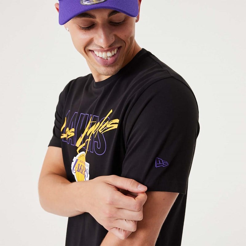 Camiseta New Era La Lakers NBA Script Negros | RP9521834