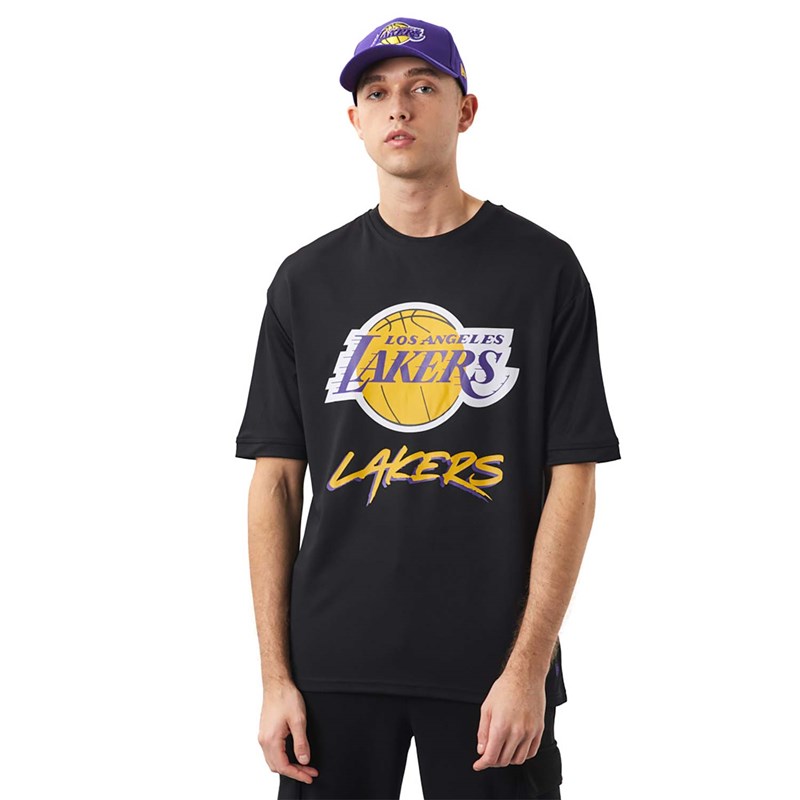 Camiseta New Era La Lakers NBA Script Negros | WN6203185