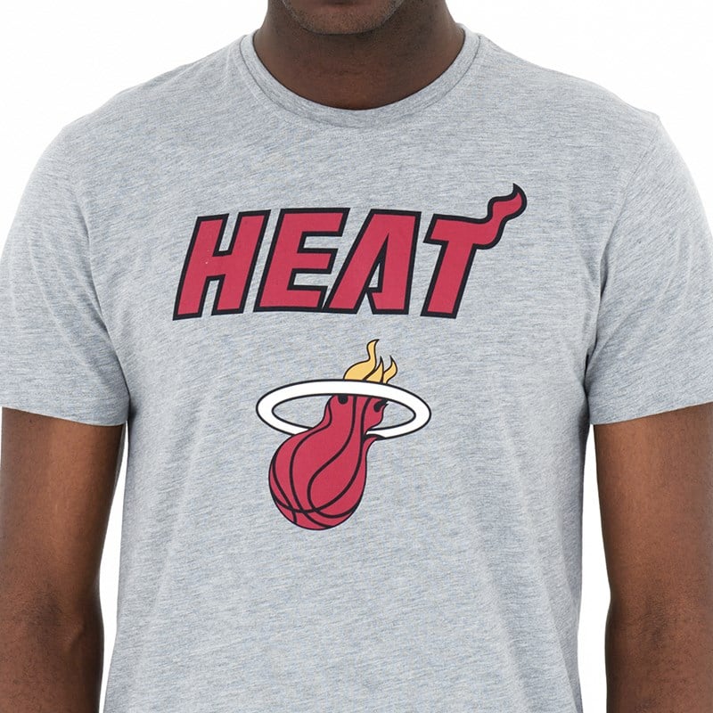 Camiseta New Era Miami Heat Heather Grises | EN3062978