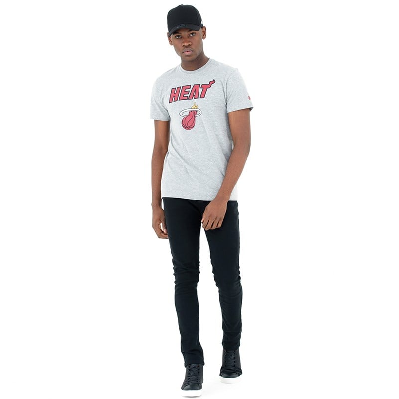 Camiseta New Era Miami Heat Heather Grises | EN3062978