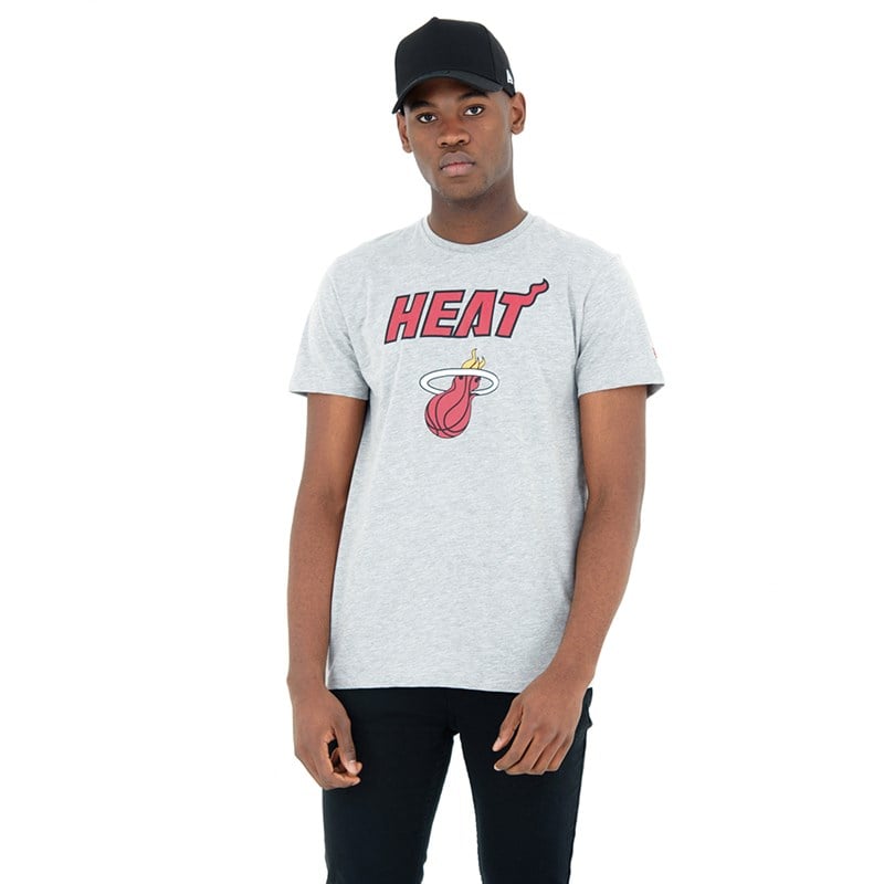 Camiseta New Era Miami Heat Heather Grises | EN3062978