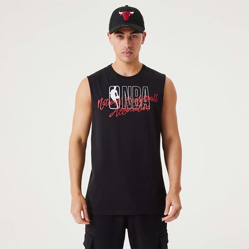 Camiseta New Era NBA Script Essential Tank Top Negros | WX0236851