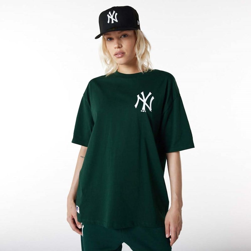 Camiseta New Era New York Yankees Essentials Oversized Verdes | UW0827315