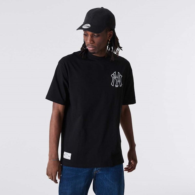 Camiseta New Era New York Yankees Estampados Oversized Negros | GW1039475