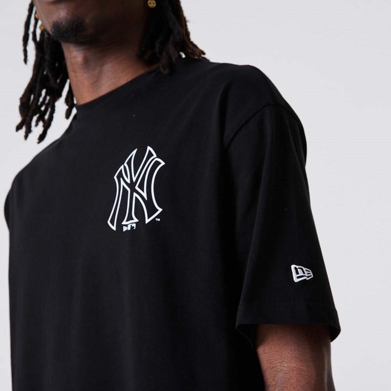 Camiseta New Era New York Yankees Estampados Oversized Negros | GW1039475