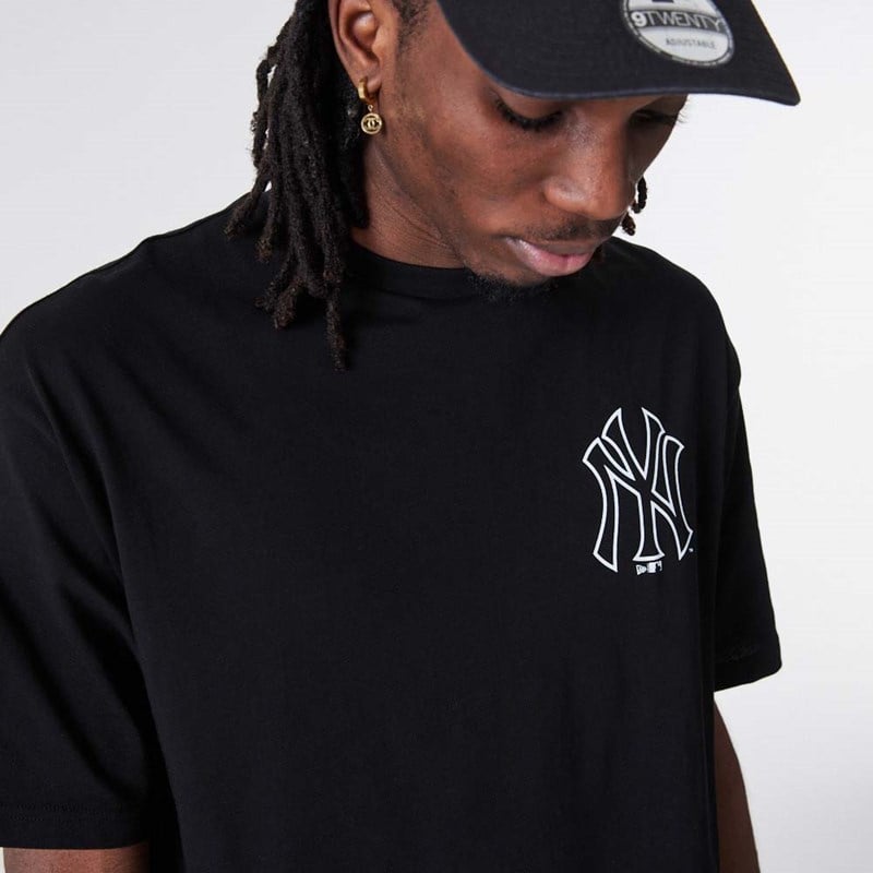 Camiseta New Era New York Yankees Estampados Oversized Negros | GW1039475