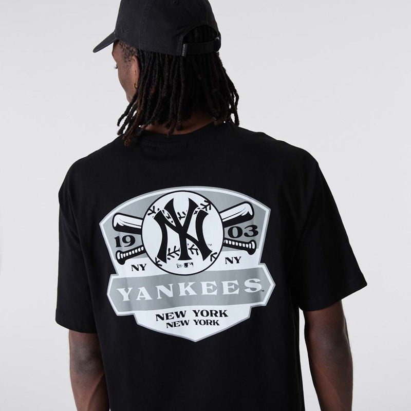 Camiseta New Era New York Yankees Estampados Oversized Negros | GW1039475