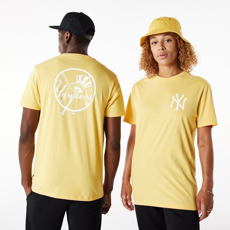 Camiseta New Era New York Yankees League Essential Pastel Amarillos | CR5630284