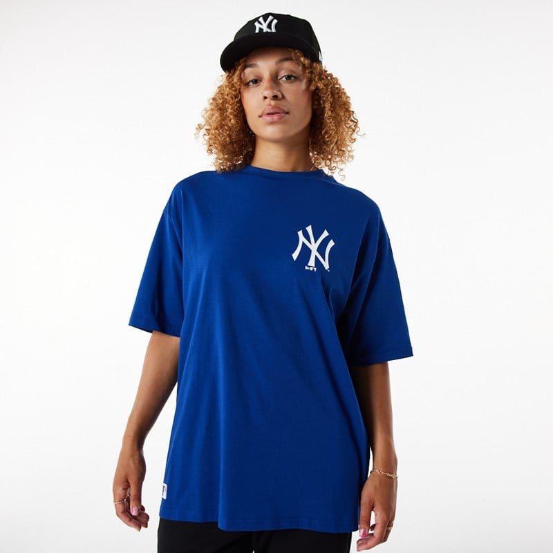 Camiseta New Era New York Yankees League Essential Oversized Azules | GI8164759