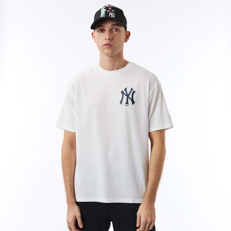 Camiseta New Era New York Yankees MLB City Estampados Oversized Blancos | IO3851470