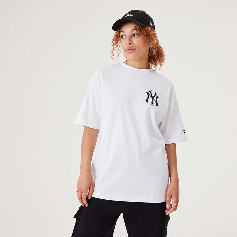 Camiseta New Era New York Yankees MLB Floral Estampados Oversized Blancos | KU9361870