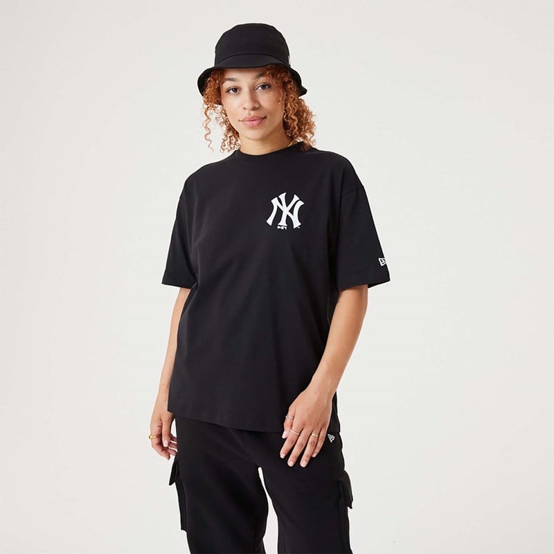 Camiseta New Era New York Yankees MLB Floral Estampados Oversized Negros | XC2013596