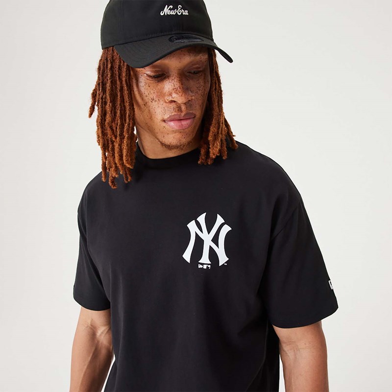 Camiseta New Era New York Yankees MLB Floral Estampados Oversized Negros | XC2013596