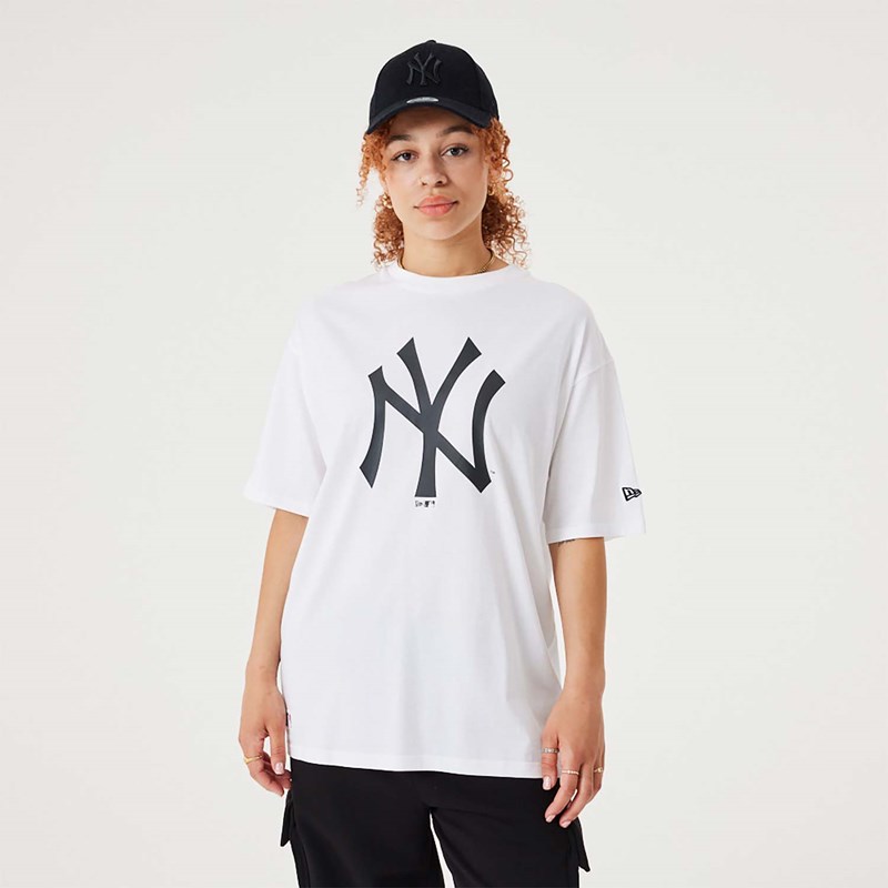 Camiseta New Era New York Yankees MLB League Essential Oversized Blancos | MC3769015